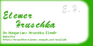 elemer hruschka business card